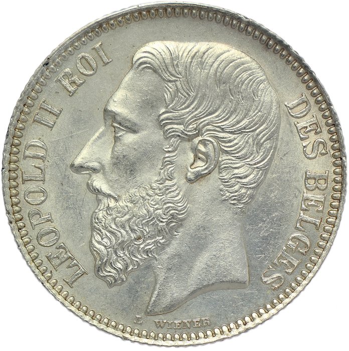 Belgien Leopold II (1865-1909) 2 Francs 1867 FR - engraver’s name without point - crown with cross - TOP QUALITY - MINT STATE