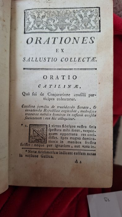 AAVV - Orationes ex Historicis latinis collectae - 1787