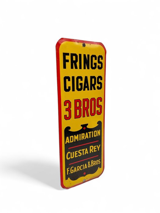 Blikken reclamebord deurpostbord Fring Cigars 3 BROS - Reklameplakat - Se