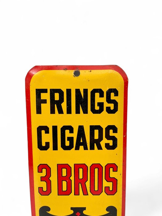 Blikken reclamebord deurpostbord Fring Cigars 3 BROS - Reklameplakat - Se