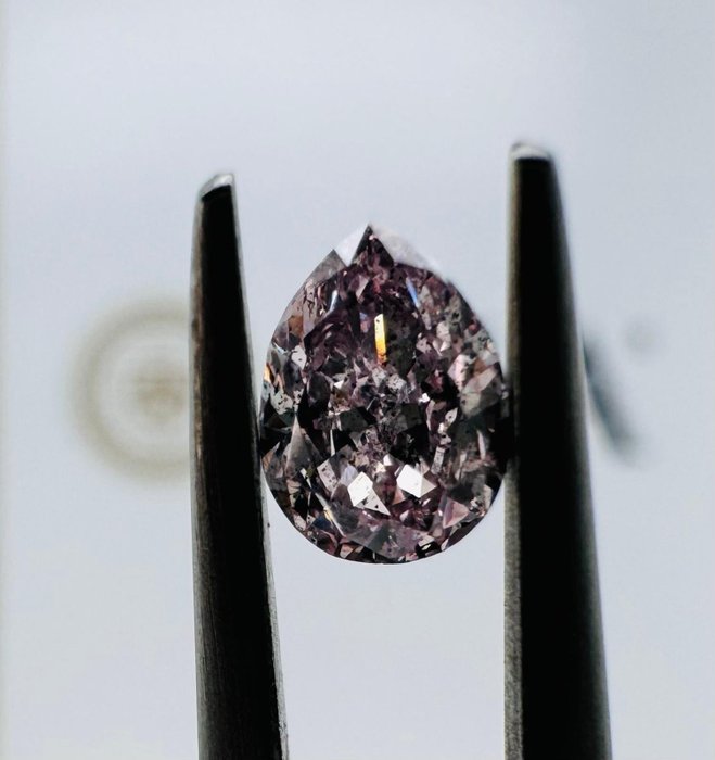 1 pcs Diamant  (Naturfarvet)  - 0.51 ct - Pære - Fancy Lilla, Lyserød - SI2 - Gemological Institute of America (GIA)