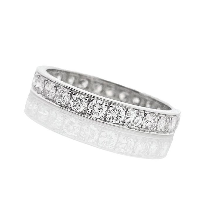 Ring - 14 karat Hvidguld -  1.20ct. tw. Diamant (Natur)  - Eternity diamantring