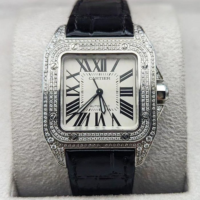 Cartier - Santos 100 Diamonds - 2878 - Unisex - 2011-nu