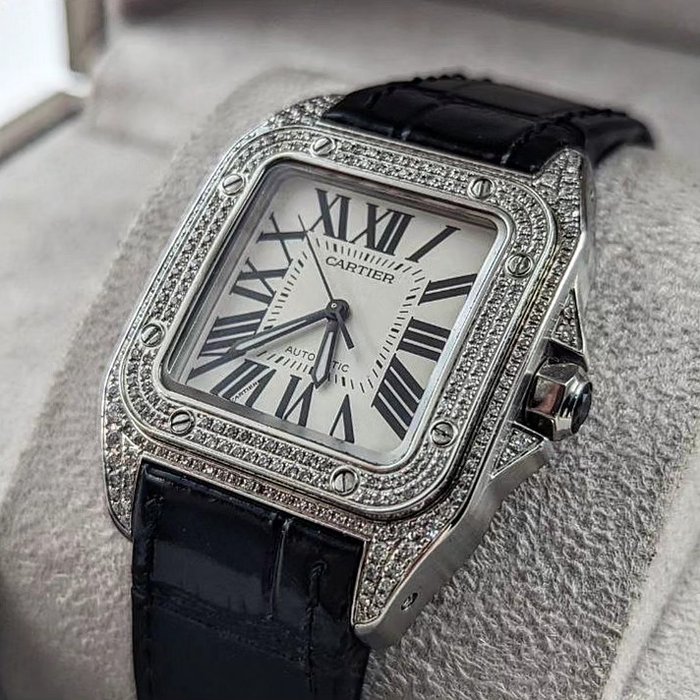 Cartier - Santos 100 Diamonds - 2878 - Unisex - 2011-nu