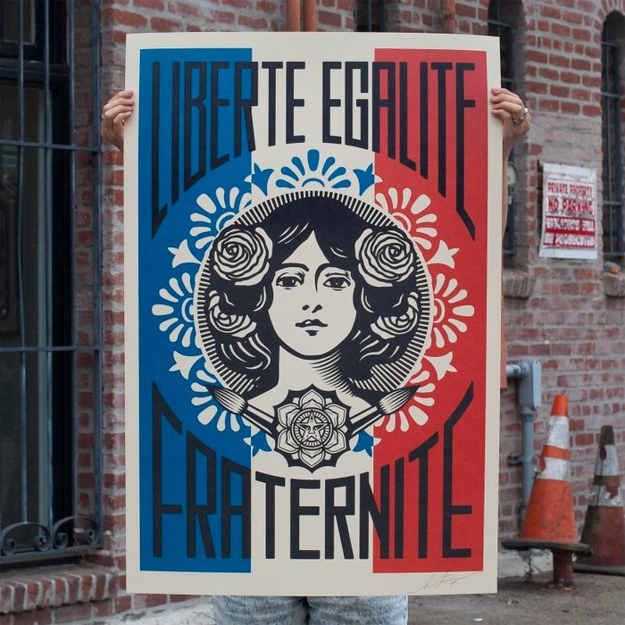 Shepard Fairey (OBEY) (1970) - OBEY Liberté Egalité Fraternité + Ukraine Print Bonus