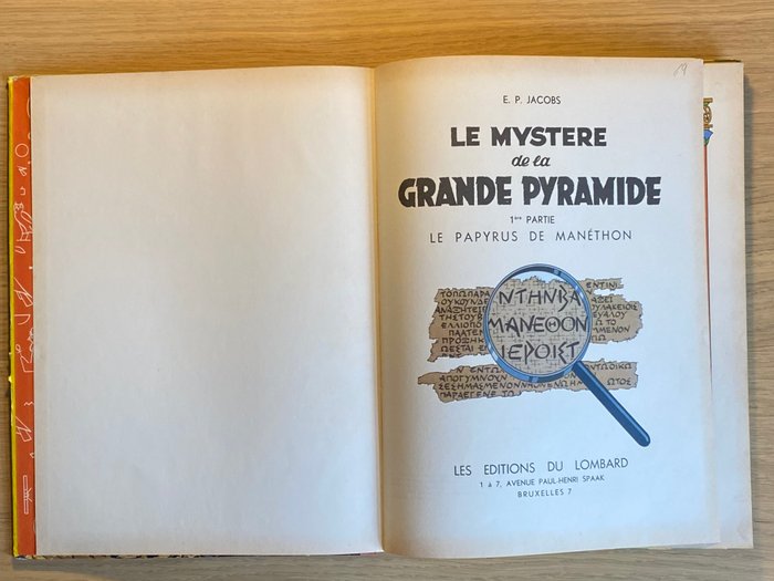 Blake  Mortimer T3 - Le Mystère de la Grande Pyramide 1 - C - 1 Album - Genoptryk - 1959