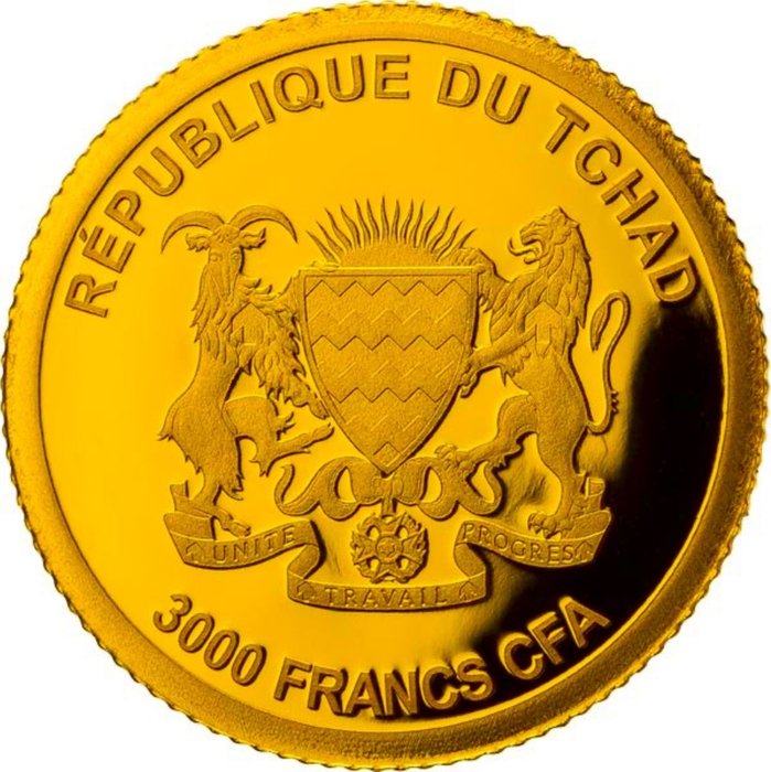 Tchad. 3000 Francs 2024 "Princesse Grace de Monaco" (.999) Prooflike  (Ingen mindstepris)