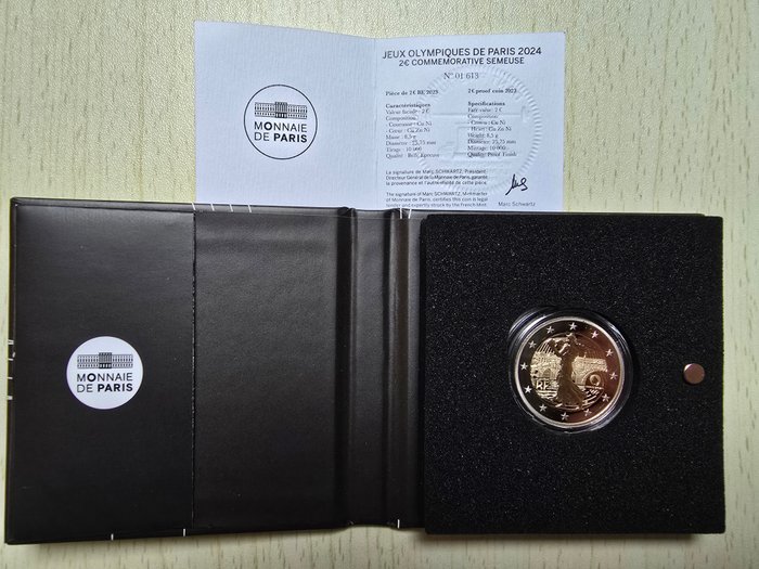 Frankrig. 2 Euro 2023 "Jeux Olympiques Paris 2024" Proof  (Ingen mindstepris)