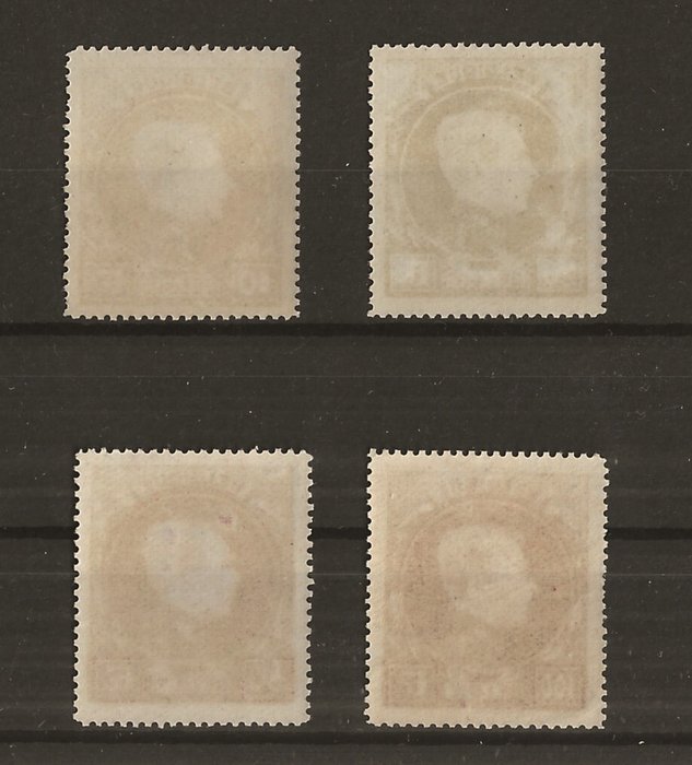 Belgien 1929 - Albert I type Montenez - 10F, 20F, 50F og 100F parisisk tryk (t14½) - OBP/COB 289/292