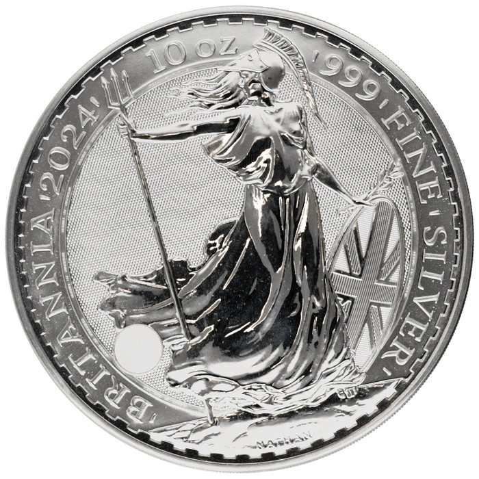 Storbritannien. 10 Pounds 2024 "Britannia", 10 Oz (.999)  (Ingen mindstepris)