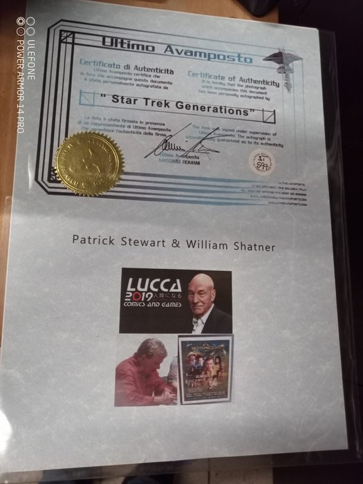 Star Trek Generations - Signed in person by Patrick Stewart (+) as "Picard" By William Shatner (+) as Kirk - COA - Autograph  photo