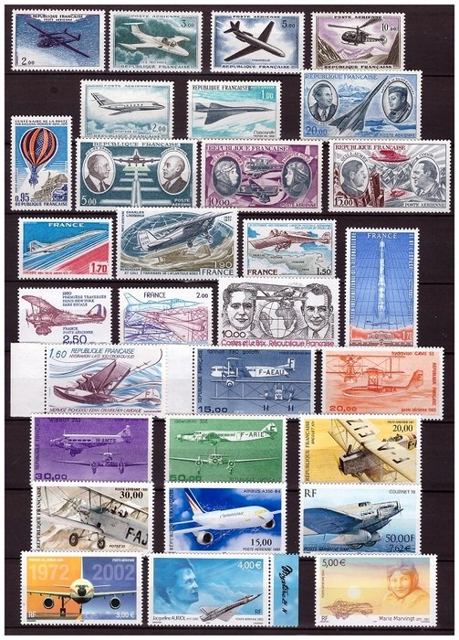 Frankrig 1960/2004 - Komplet samling af New** Luxury Airmail-frimærker fra 1960 til 2004 - Yvert PA N°38 au N°67** MNH