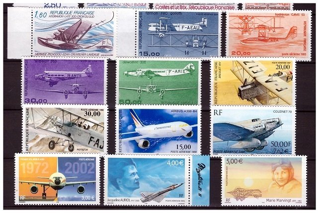 Frankrig 1960/2004 - Komplet samling af New** Luxury Airmail-frimærker fra 1960 til 2004 - Yvert PA N°38 au N°67** MNH