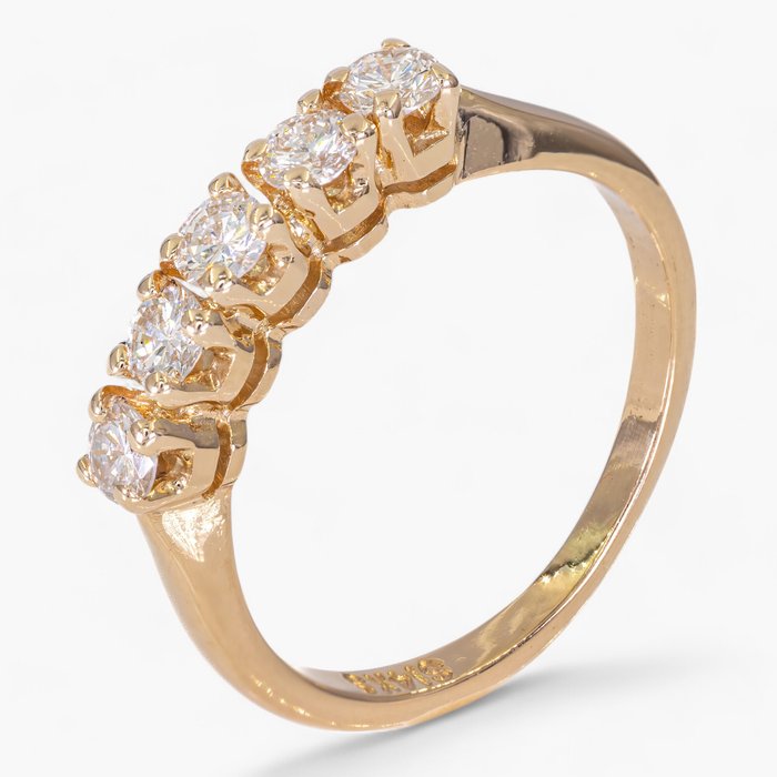 Ingen mindstepris - Ring - 14 karat Gulguld, IGI Antwerpen certificeret - 0,32 ct diamanter -  0.38ct. tw. Diamant (Natur)