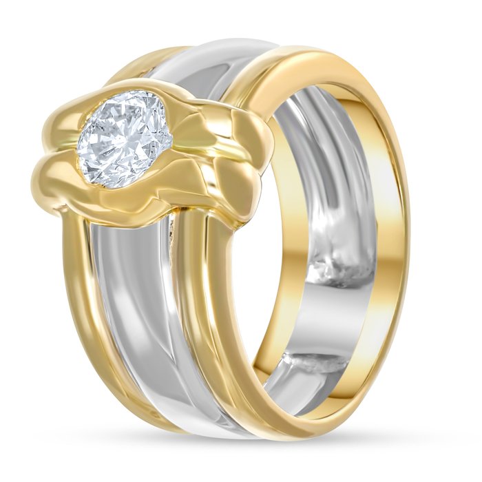 Ring - 18 kraat Gulguld, Hvidguld -  0.75ct. tw. Diamant (Natur)