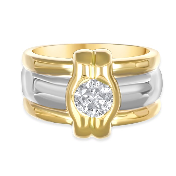 Ring - 18 kraat Gulguld, Hvidguld -  0.75ct. tw. Diamant (Natur)