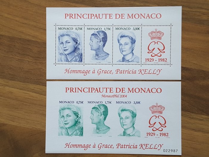 Monaco 2003/2005 - 3 hele år med aktuelle frimærker med 90 souvenirark - Yvert 2382 à 2527 sans les timbres non émis et BF 90