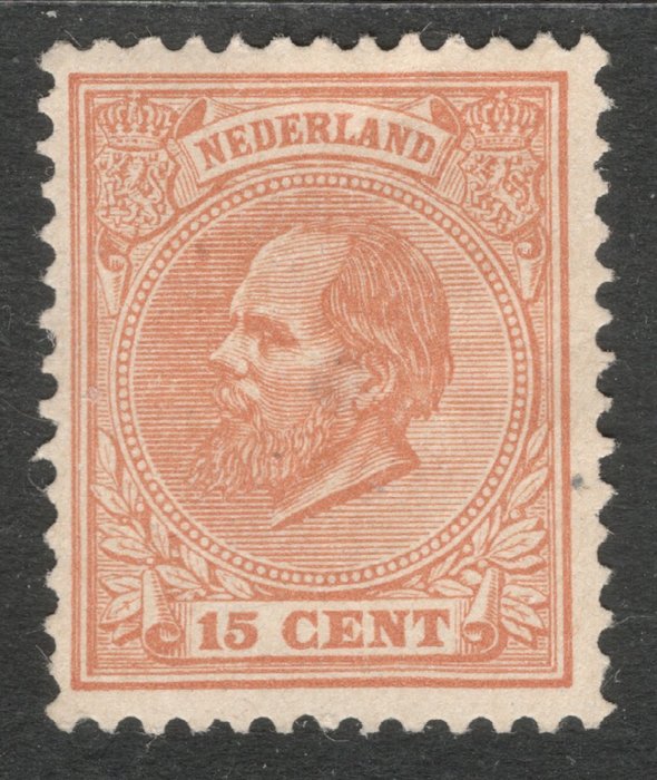 Holland 1872 - Kong Vilhelm III: 15 cts Orangebrun - NVPH 23