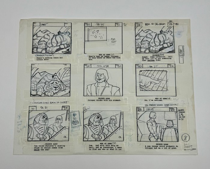 MOTU Ingen reserve! Originalt storyboard - He-Man - He-Man Production - 1983