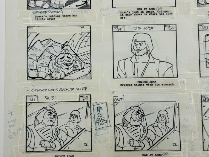 MOTU Ingen reserve! Originalt storyboard - He-Man - He-Man Production - 1983