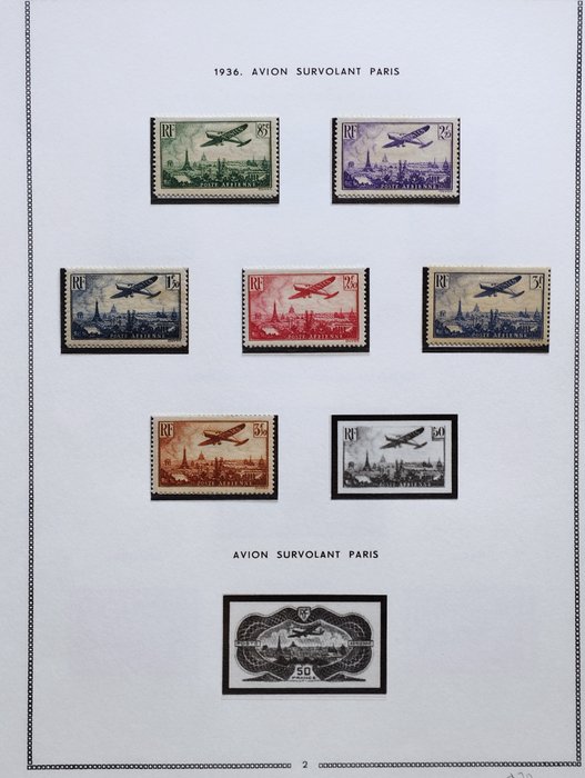 Frankrig 1930/1987 - Airmail - Flot sæt med alle komplette serier - Yvert PA 5 / 60 Neufs sur feuilles MOC 1 à 8