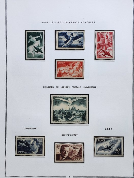 Frankrig 1930/1987 - Airmail - Flot sæt med alle komplette serier - Yvert PA 5 / 60 Neufs sur feuilles MOC 1 à 8