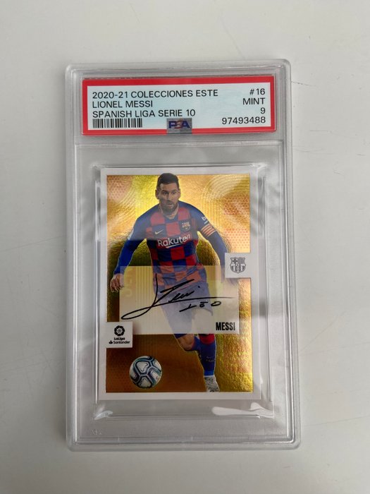 2020/21 Panini Liga Este Lionel Messi 16 PSA 9 - 1 Graded sticker