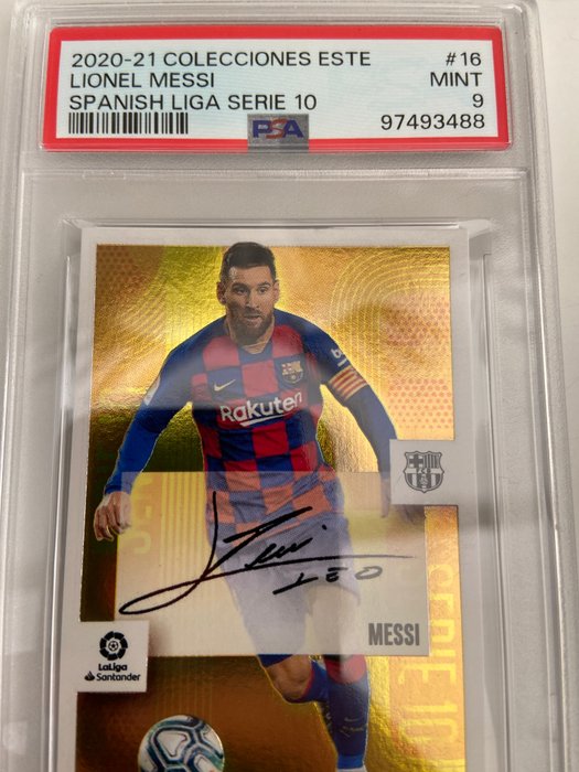 2020/21 Panini Liga Este Lionel Messi 16 PSA 9 - 1 Graded sticker