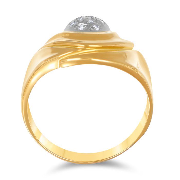 Ring - 18 kraat Gulguld, Hvidguld -  0.14ct. tw. Diamant (Natur)