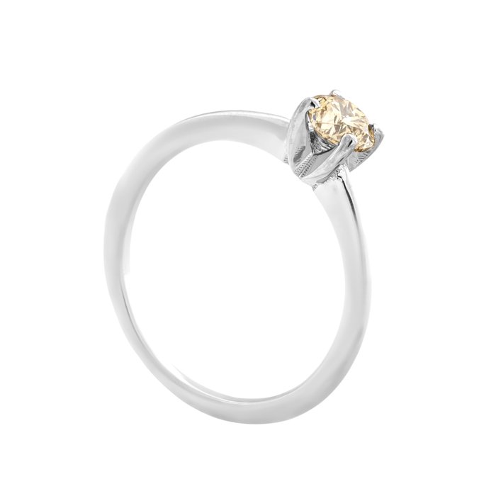 Ingen mindstepris - Ring - 14 karat Hvidguld -  0.46ct. tw. Gul Diamant (Naturfarvet)