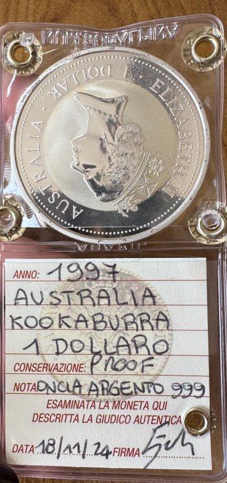 Australien. 1 Dollar 1997 Kookaburra, 1 Oz (.999)  (Ingen mindstepris)