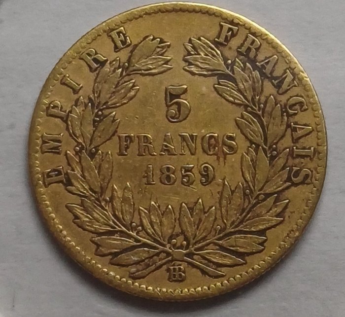 Frankrig Napoléon III (1852-1870) 5 Francs 1859 Straatsburg (BB)  (Ingen mindstepris)