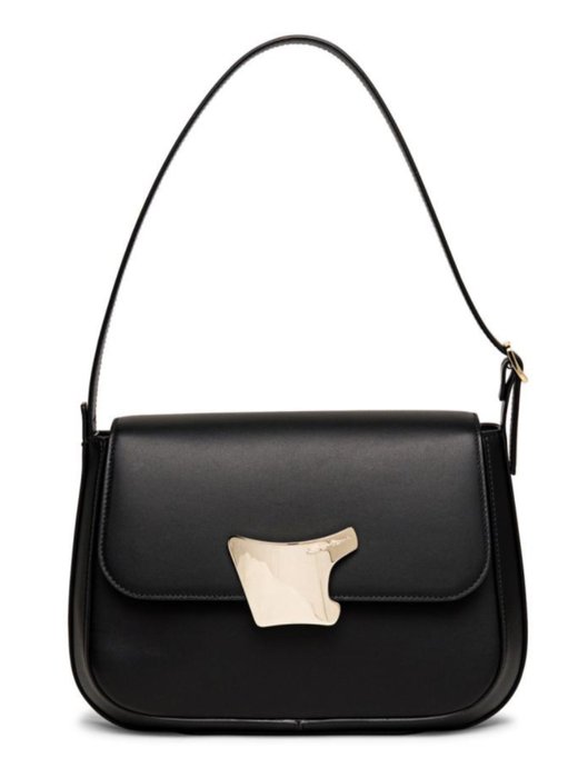 Santoni - Women Santoni Black Leather Shoulder Bag - Taske