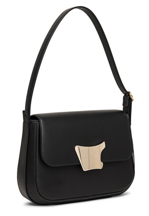 Santoni - Women Santoni Black Leather Shoulder Bag - Taske