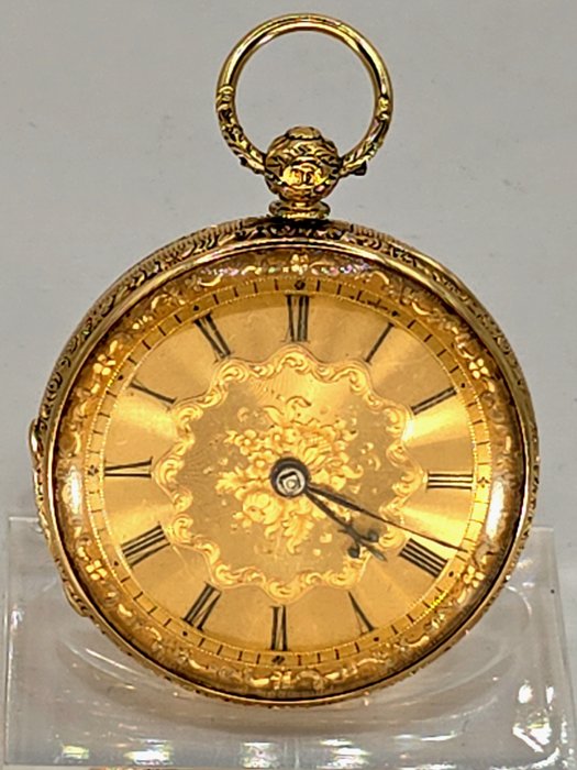 Chas. Frodsham London - 18kt Gold Savonette  - Goldzifferblatt - Prunkgravur - England omkring 1850