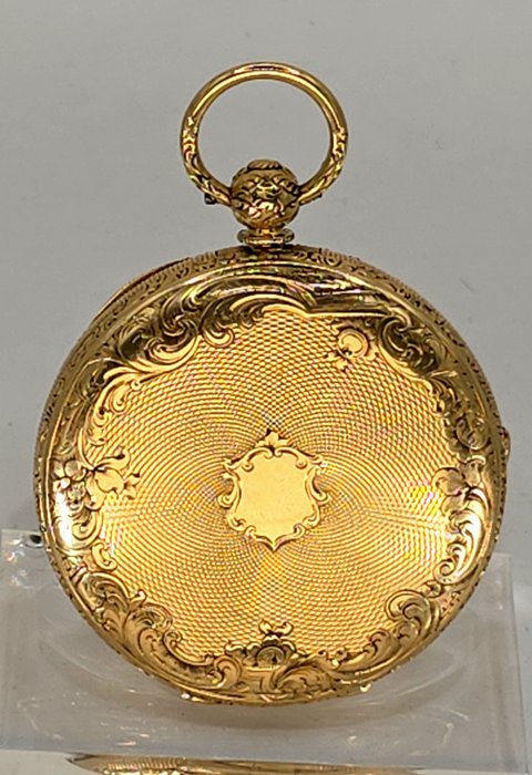 Chas. Frodsham London - 18kt Gold Savonette  - Goldzifferblatt - Prunkgravur - England omkring 1850