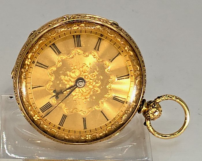 Chas. Frodsham London - 18kt Gold Savonette  - Goldzifferblatt - Prunkgravur - England omkring 1850