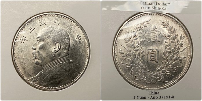 Kina, Republikken. 1 Yuan 1914 (Ano 3)  (Ingen mindstepris)