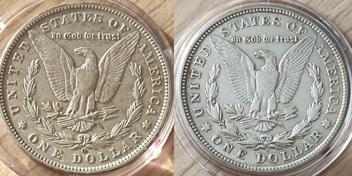 Förenta staterna. A Pair (2x) of US Morgan Dollars 1889-O and 1921-S  (Ingen mindstepris)