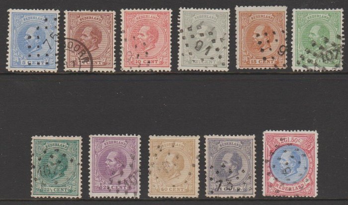 Holland 1872/1888 - Kong Vilhelm III - NVPH 19/29