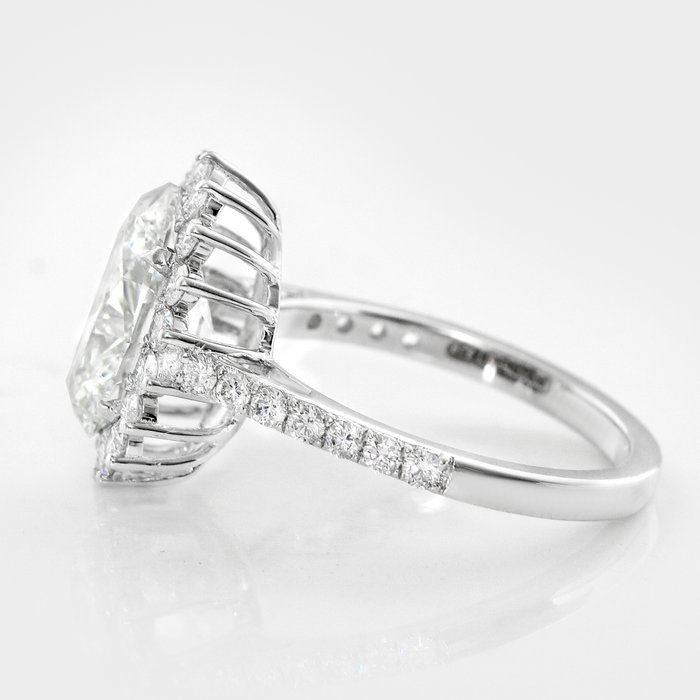 Ingen mindstepris - Ring - 14 karat Hvidguld, 3,05 ct -  3.73ct. tw. Diamant (Laboratoriedyrket) - Diamant - IGI E VS1