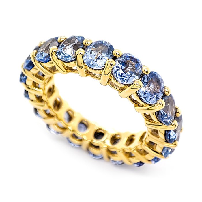 Ring - 14 karat Gulguld -  8.00ct. tw. Safir