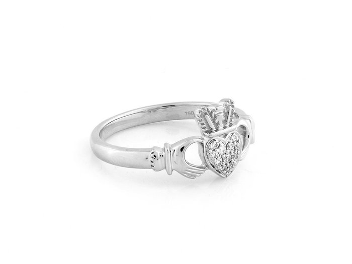 Ring - 18 kraat Hvidguld -  0.07ct. tw. Diamant (Natur)