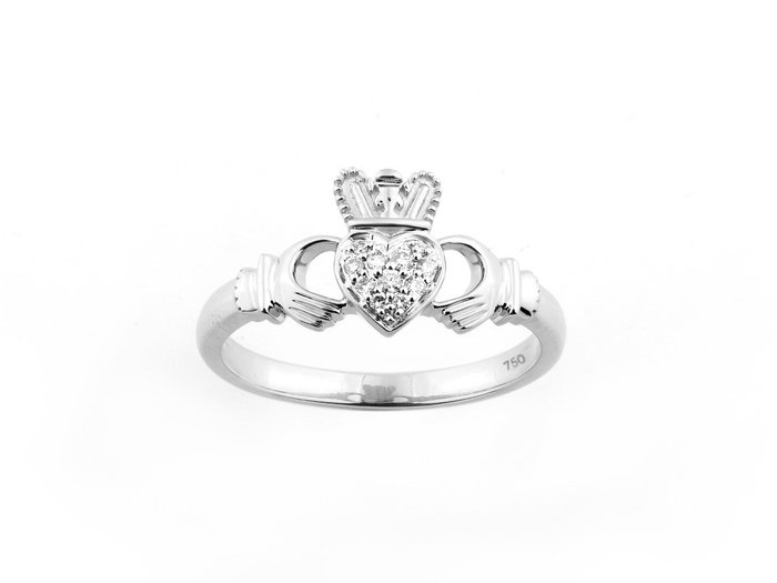 Ring - 18 kraat Hvidguld -  0.07ct. tw. Diamant (Natur)