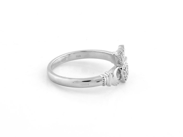 Ring - 18 kraat Hvidguld -  0.07ct. tw. Diamant (Natur)