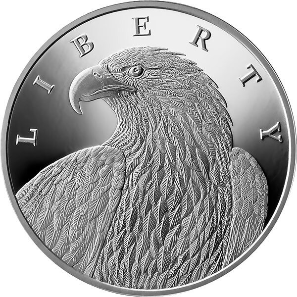 De Forenede Kryptostater. 1000 Satoshi 2023 Liberty Eagle, 1 Oz (.999) Proof  (Ingen mindstepris)