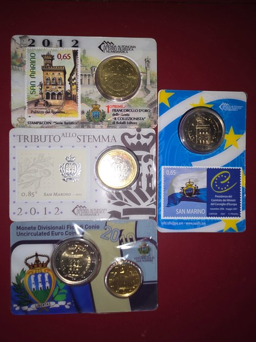 San Marino, Vatikanstaten. Coin Card 2010/2014 (10 stuks)  (Ingen mindstepris)