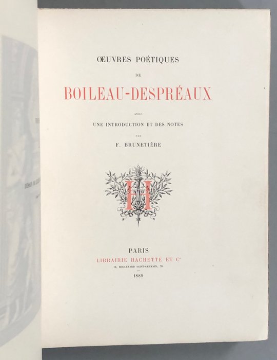 Nicolas Boileau - Oeuvres poétiques de Boileau-Despréaux - 1889