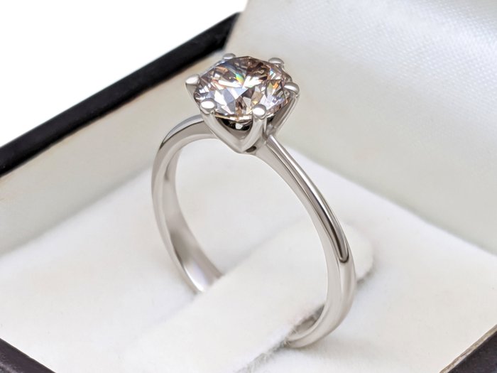 Ring Platin -  1.53ct. tw. Gul Diamant (Naturfarvet) - IGI