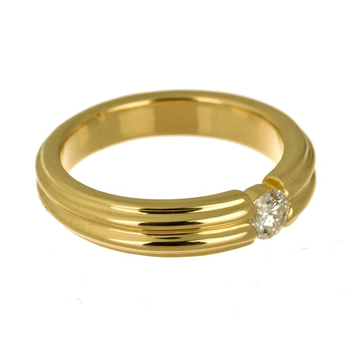 Ring - 18 kraat Gulguld Diamant (Natur)